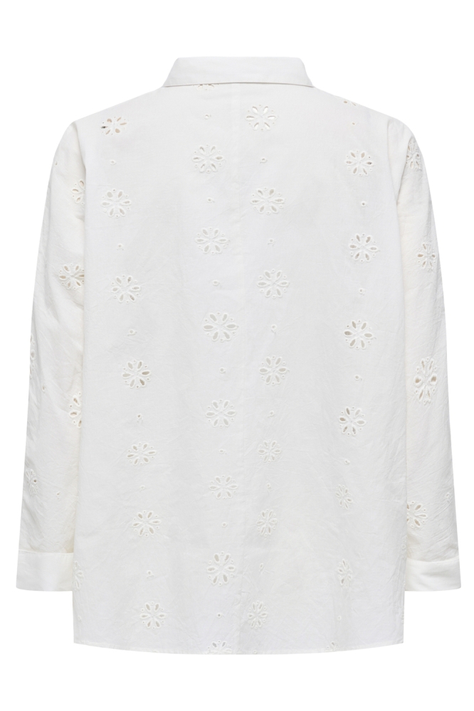 ONLNEW LINA GRACE LS BROD ANGL SHIR 15360467 Cloud Dancer